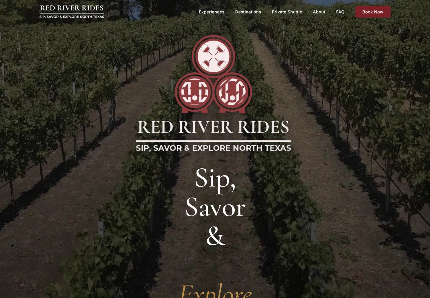 Red River Rides website, desktop